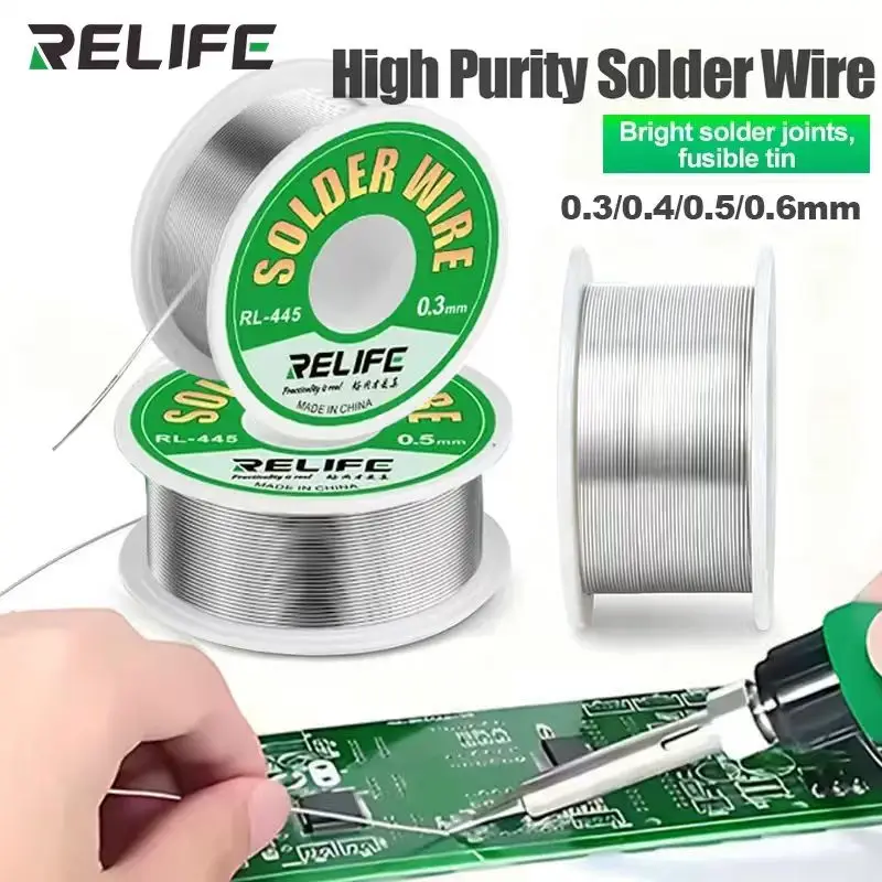 RELIFE RL-445 High Purity Rosin Core Solder Wire 0.3 0.4 0.5 0.6mm 25g for Phone PCB IC Chip Repair Welding