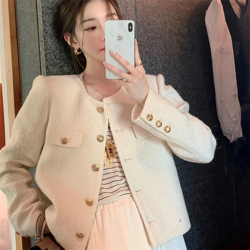 Green Fragrance Coat 2024 Spring And Autumn New Korean Version Of High Quality Temperament Ladies Fashion Niche Short Coat Tide