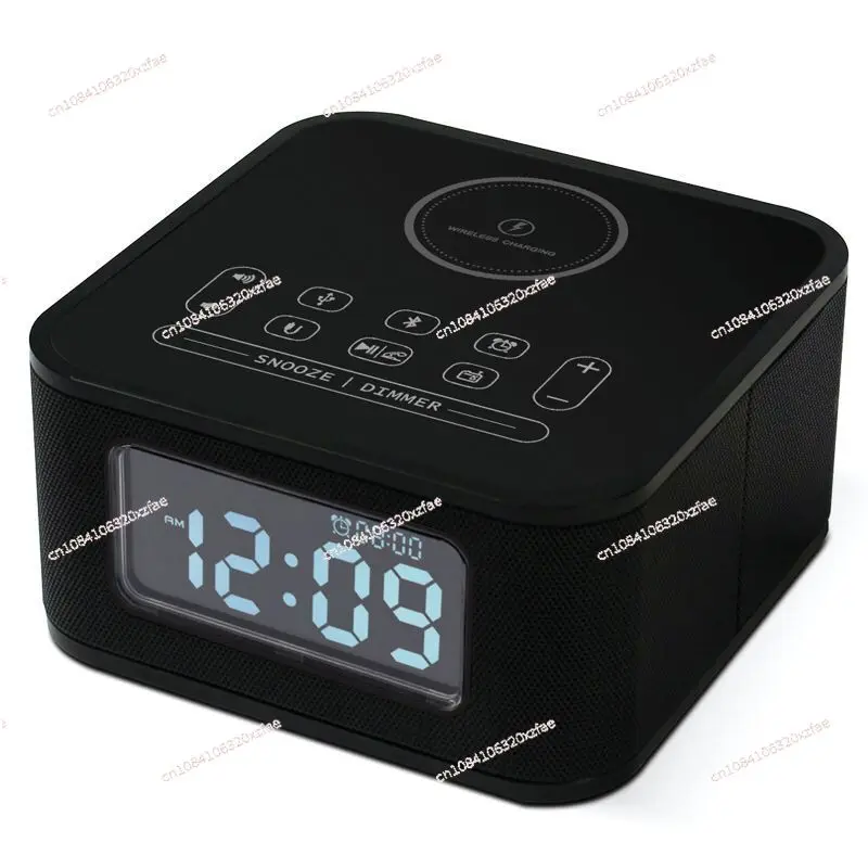 Wireless Charging BT Speaker with Alarm Clock and Radio