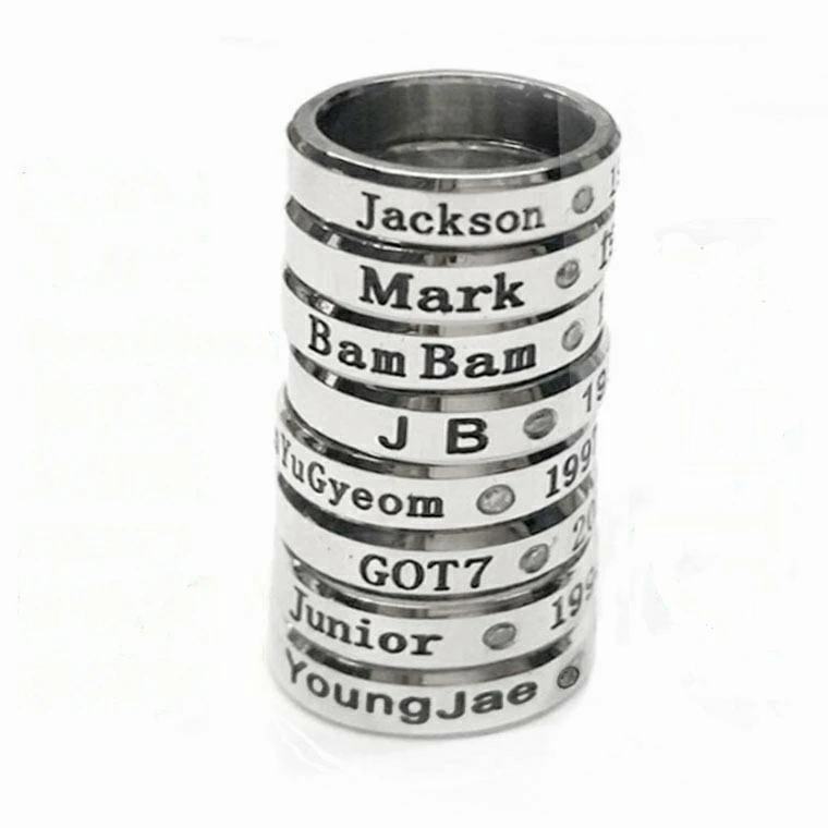 JACKSON WANG KPOP  Ring Necklace  GOT7   Birthday  stainless steel Ring  CPOP BamBam YoungJae Mark KimYuGyeom J B