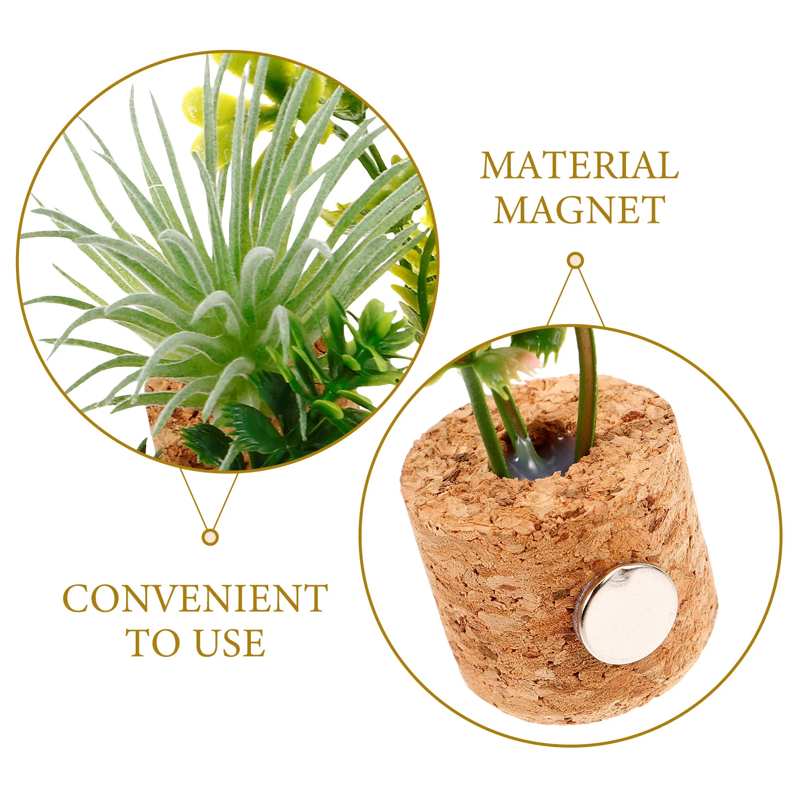 

1Set Artificial Succulent Plants Fridge Magnets Mini Plant Decor for Kitchen Bathroom Office Locker Metal Surfaces