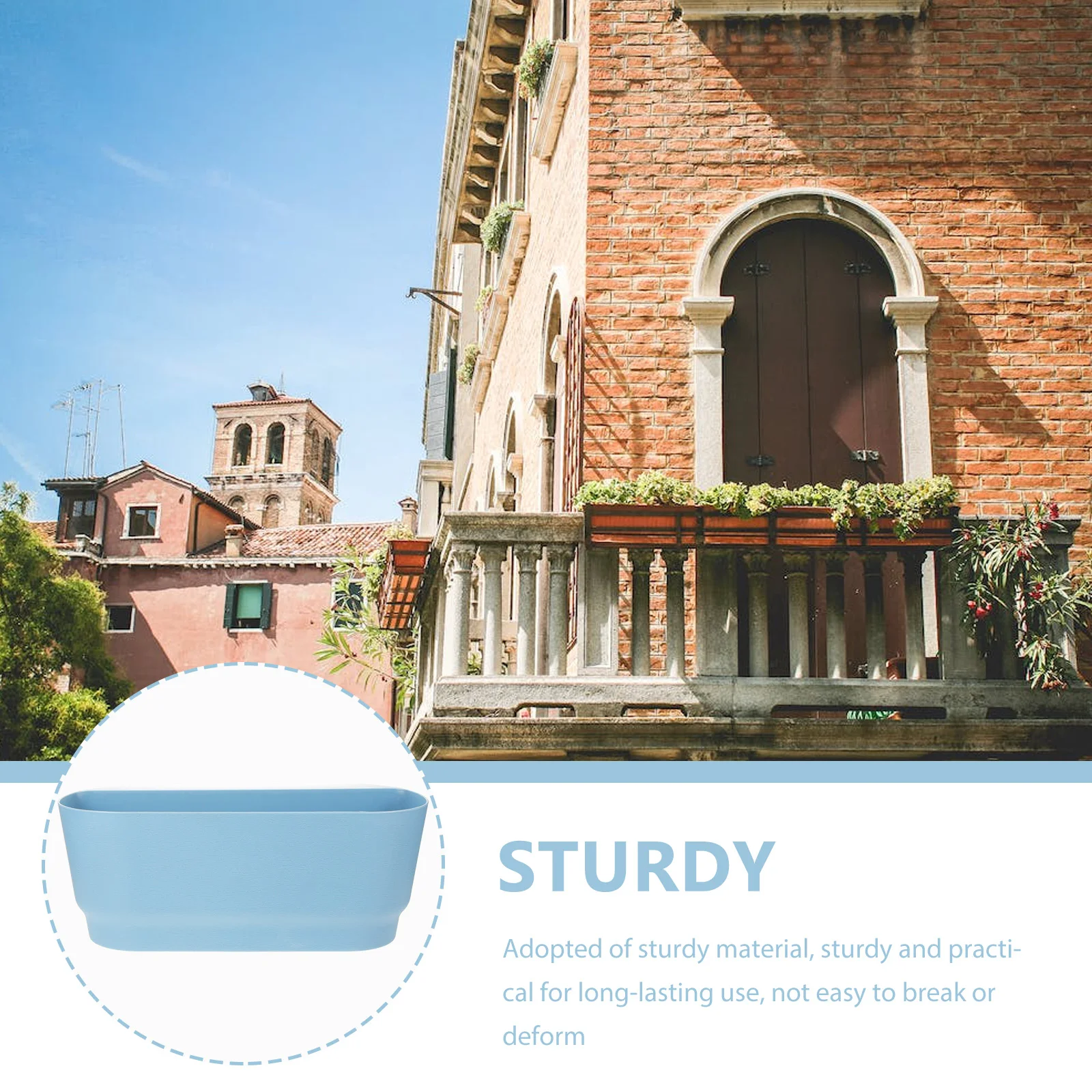 

Succulent Plant Pot Large Water Storage Balcony Hanging Garden Railing Planter Outdoor Container Flower Holder Yard