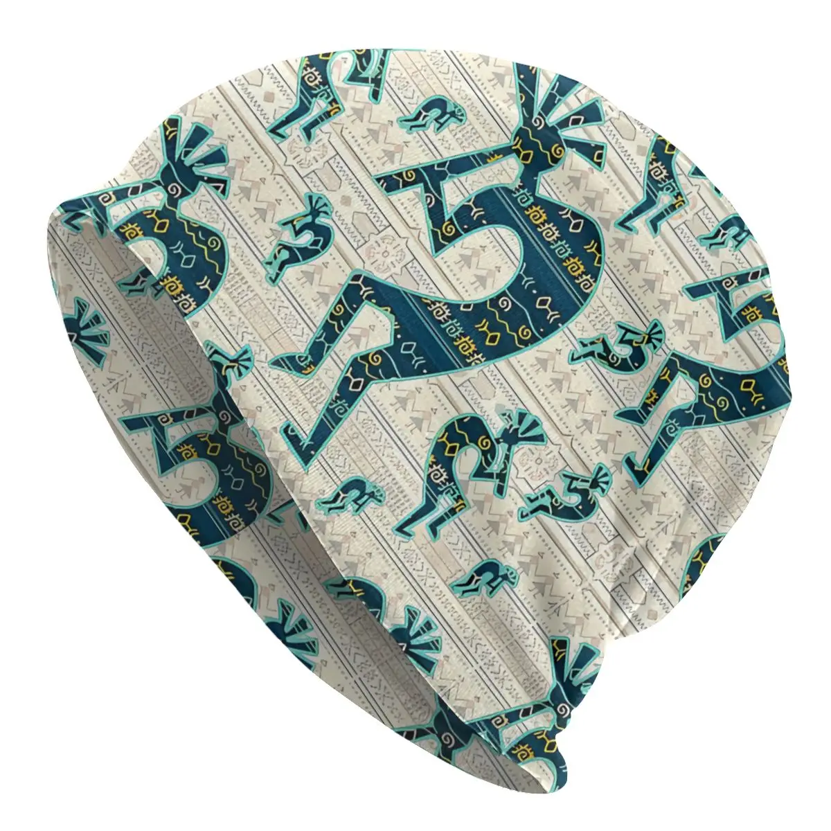 

Kokopelli With Ethnic Bonnet Homme Fashion Thin Skullies Beanies Caps For Men Women Novelty Hats