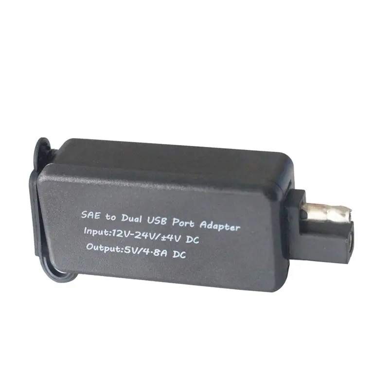 2X SAE To USB Adapter With Voltmeter Motorcycle Quick Disconnect Plug With Waterproof Dual USB Charger For Smart Phone-N25R