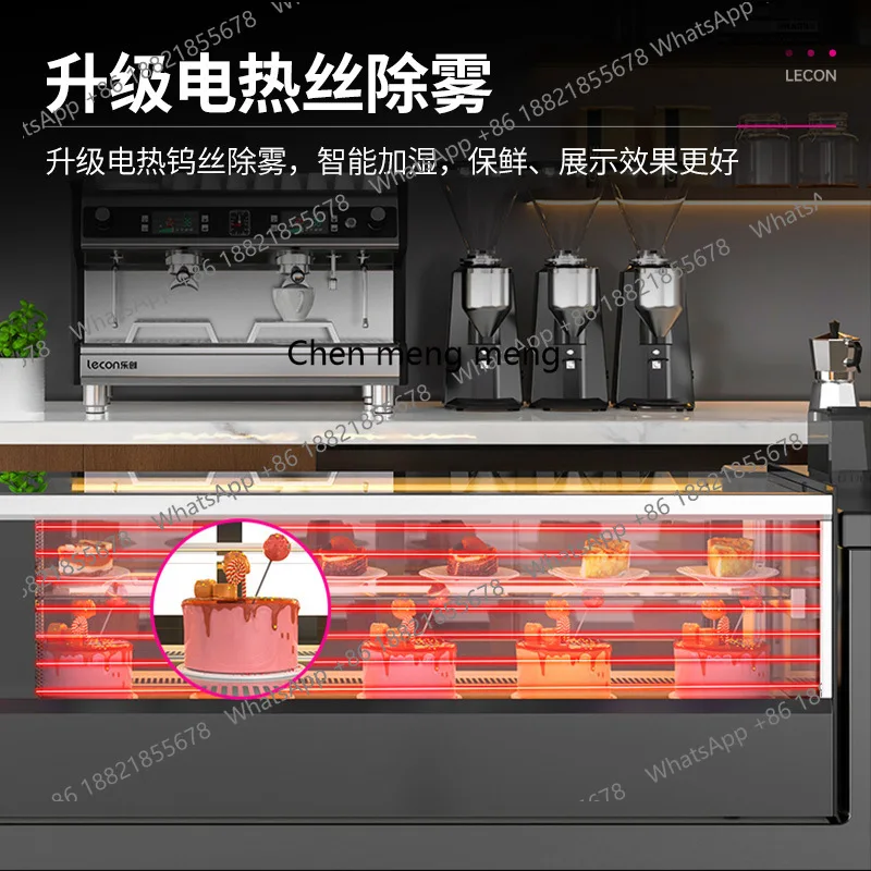 خزانة عرض السوشي لسطح المكتب، كعكة الفاكهة التجارية، كريسبرا، متجر المراحة، فريزر الطعام