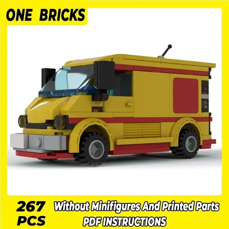 

Technical Moc Bricks City Car Model Medium Panel Mail Van Modular Building Blocks Gifts Toys For Children DIY Sets Assembling