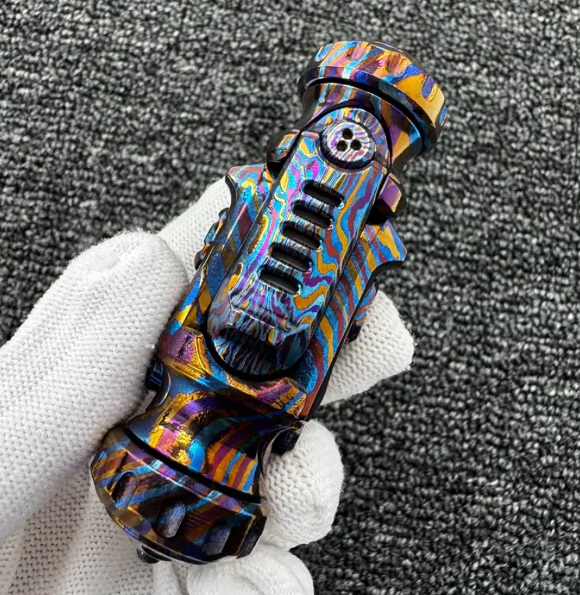 Used EDC Sharp Shark Timascus fidget slider decompression toy