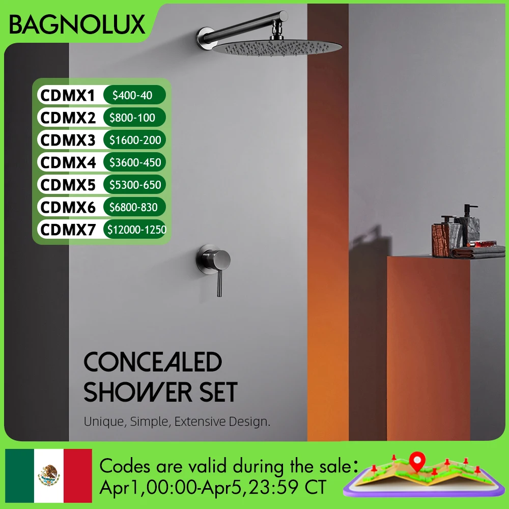 Bathroom Faucet Gunmetal Shower Faucet Wall Mounted 8/10/12 Inch Rainfall Mixer Shower Head  With Sedal Cartridge Shower Set