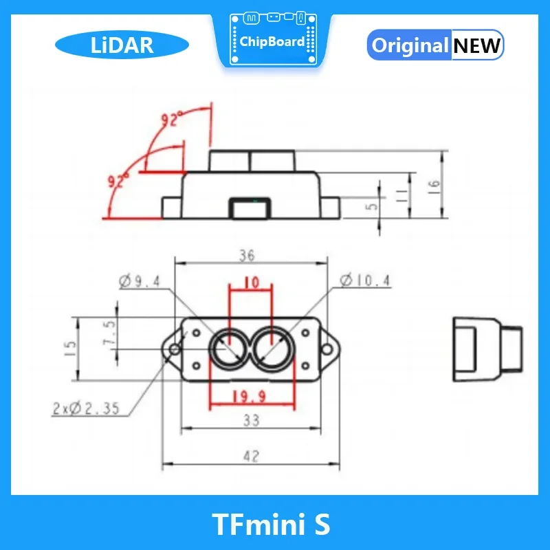 TFmini S 12m LiDAR zakresy modułu ToF Laser zakres czujnika Lidar zakres moduł rozrastający