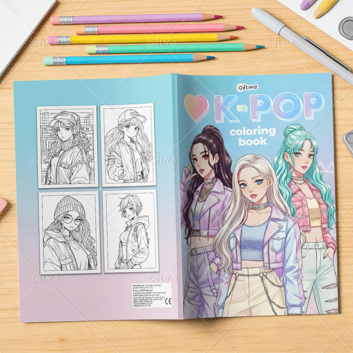 K-POP Malbuch für Erwachsene mit 24 Seiten zur Stresslinderung Entspannendes DIY Handzeichnungs- und Malbuch – Detail 3
