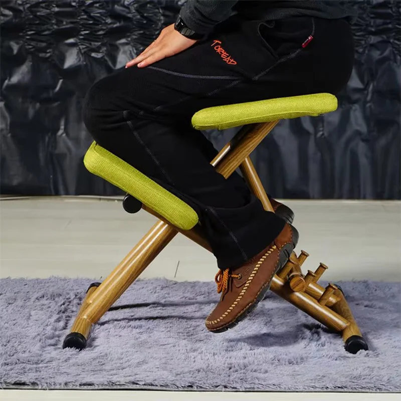 

Эргономичный стул на коленях, зеленая тканевая подушка, современный офисный компьютерный стул, эргономичный дизайн коленного стула