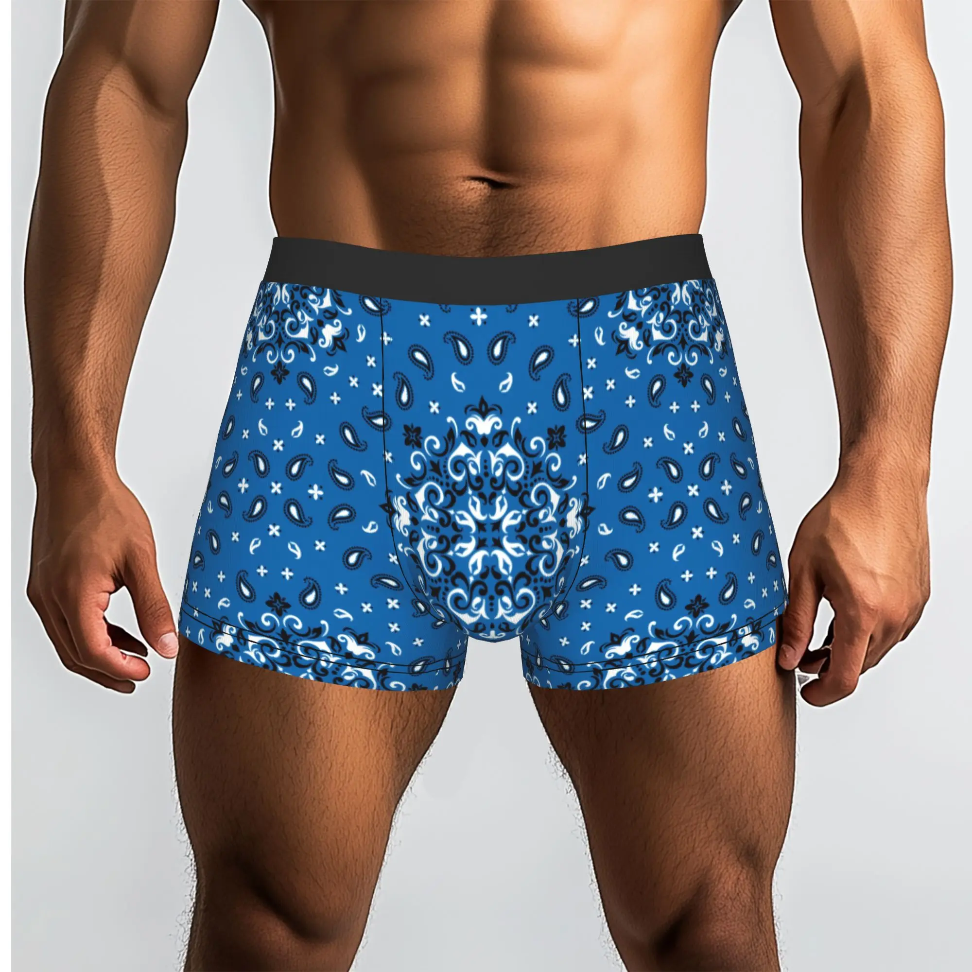 Custom Boho Vintage Bandana Paisley Print Underwear Male Printed  Boxer Briefs Shorts Panties Breathable Underpants
