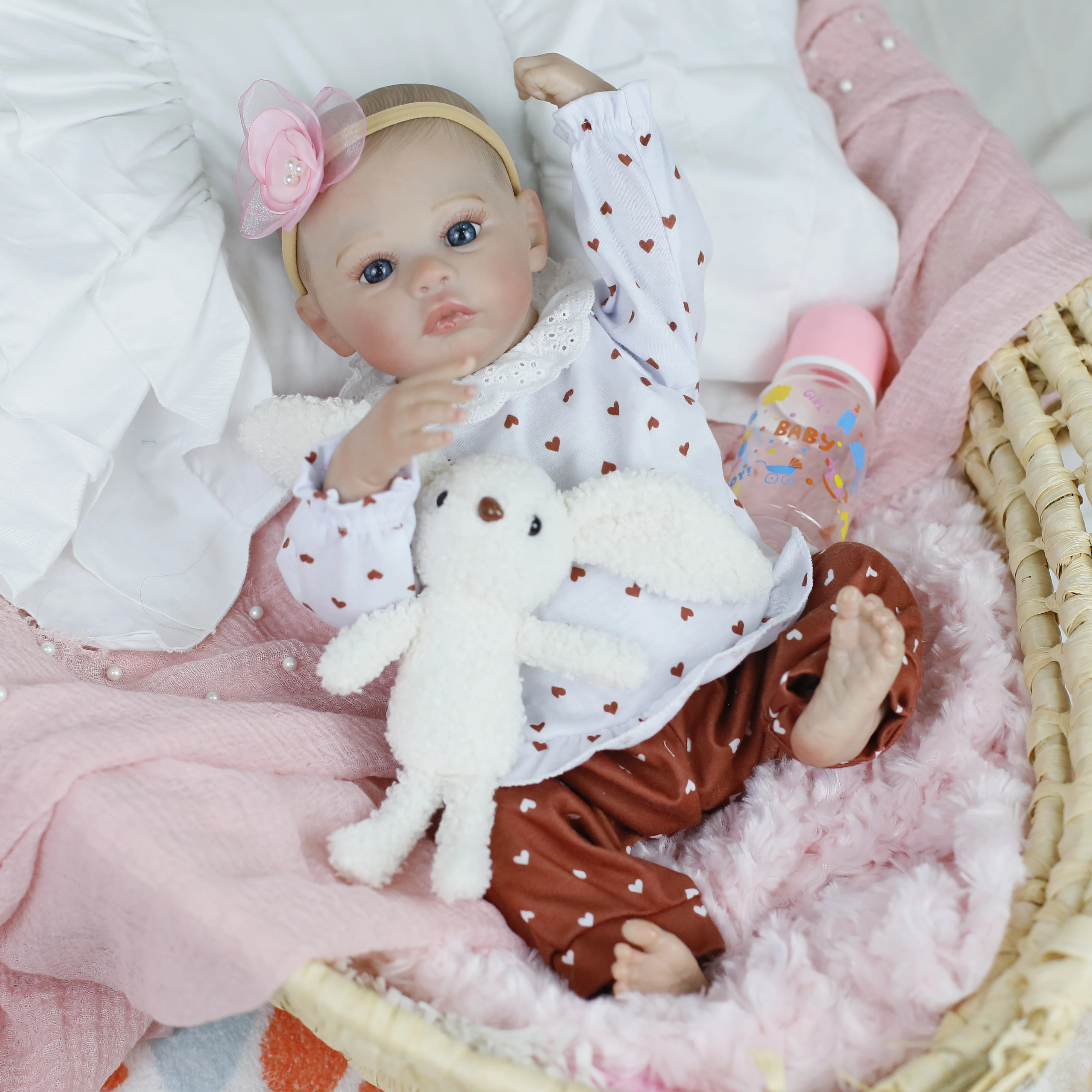 18 pollici Baby Doll Reborn Like Real Full Body Silicone Alive Girl Ya finito Realistico dipinto Bambino Neonato Bambola Giocattolo Regali