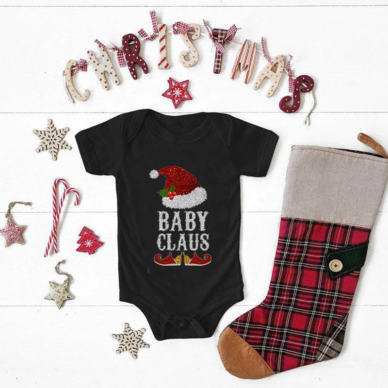 Merry Christmas Dad Mom Baby T-Shirt Clothing Daddy Claus Mammy Claus Baby Claus Family Matching Christmas New Year Outfits