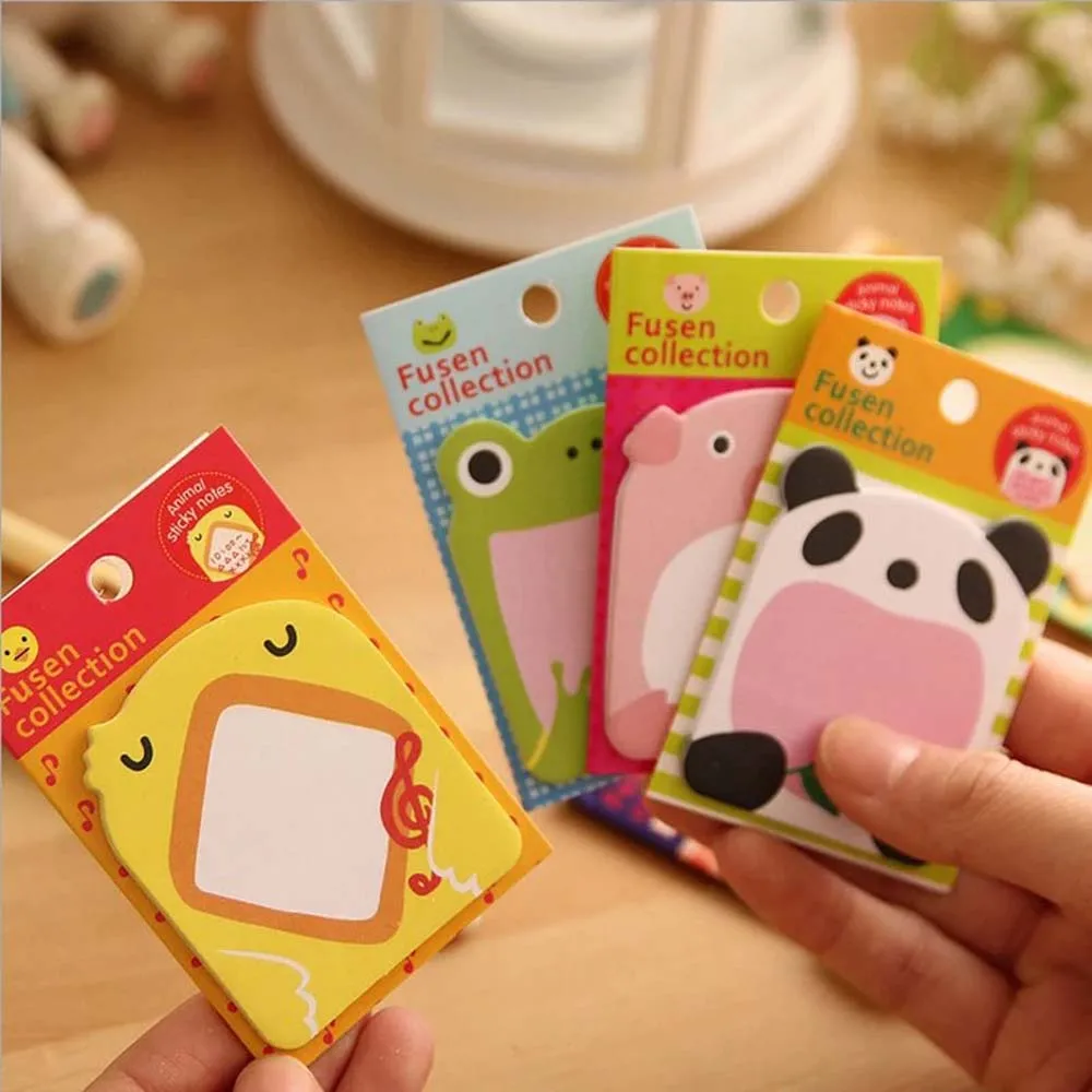 1PC Random Pattern Cartoon Cute Animal Note Creative Post-it Note Student Gift for Study, Office