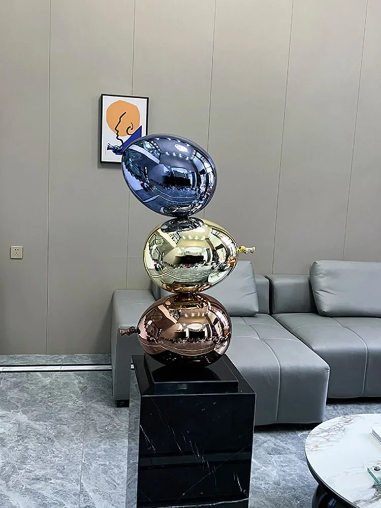 Electroplated Colorful Balloon Art Decoration,Sculpture,Luxury Home,Living Room,Entrance,Hotel,Clubhouse,Gift,90cm Accessories