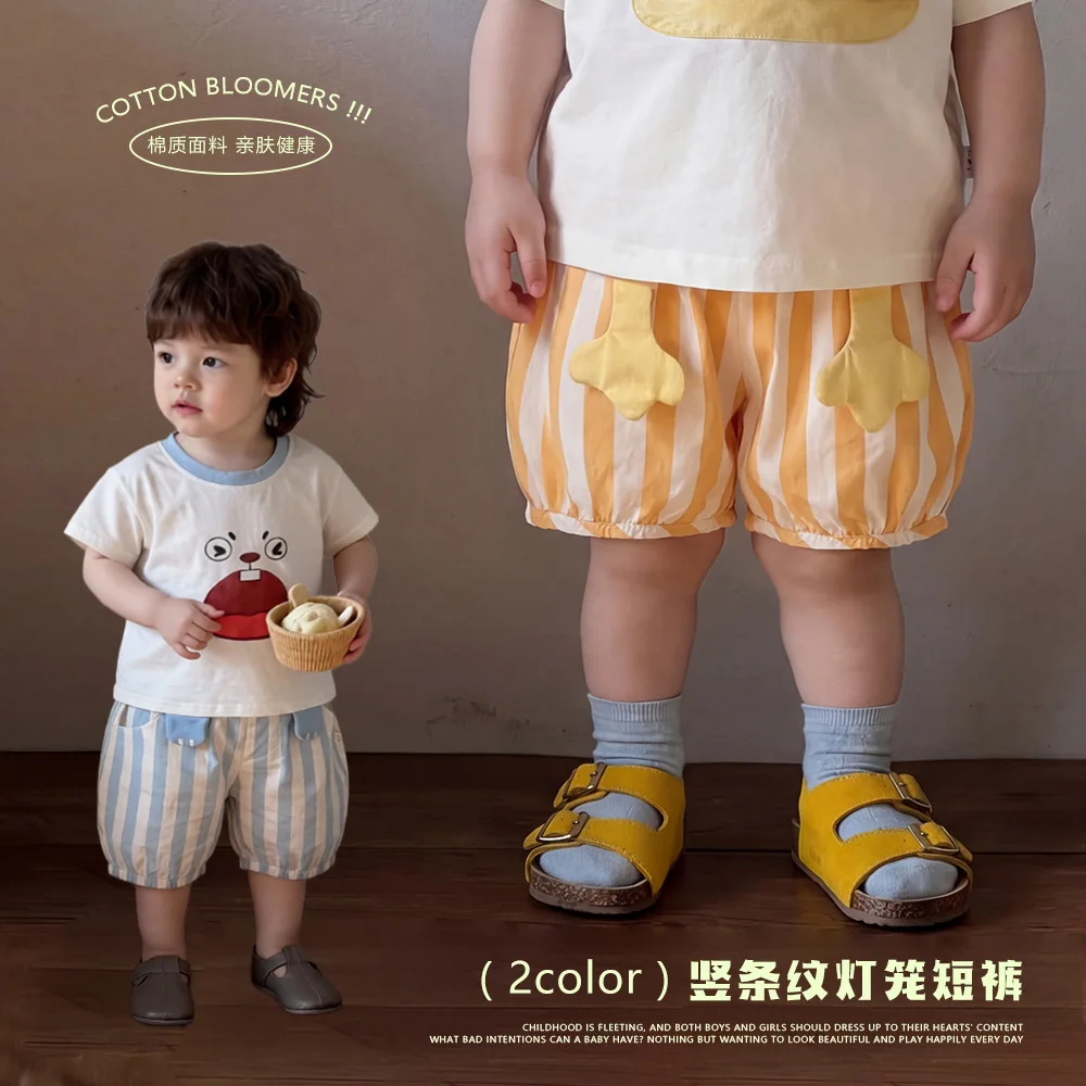 

Новые детские летние шорты 2026 года с вертикальными полосками, тонкие, мягкие, дышащие, повседневные, для улицы, для младенцев и малышей, свободного кроя, на каждый день