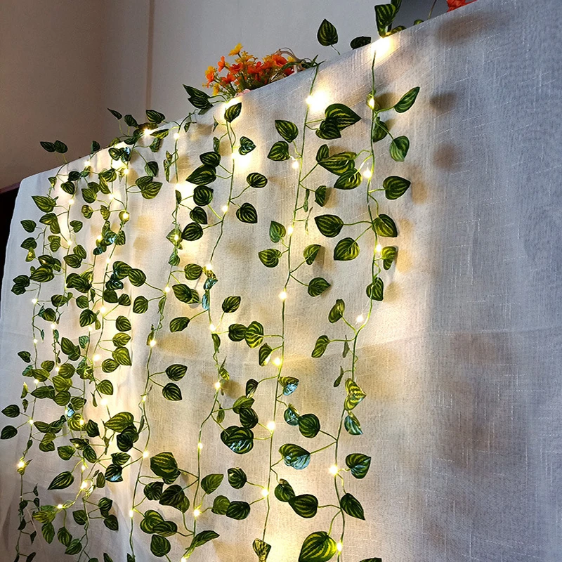 20 LED Ivy Rose Flower Christmas Lights Holiday String Lights Battery Operated Valentine Wedding Party Decoration Lamp