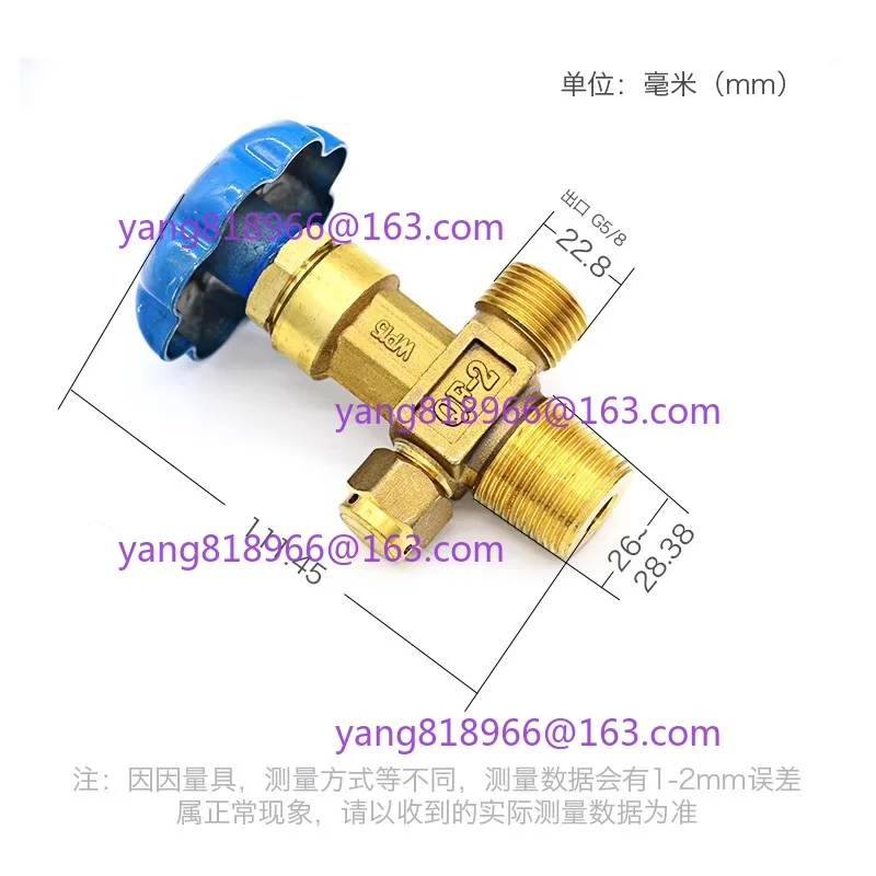 DN4 15MPa oxygen cylinder valve qf-2 oxygen valve copper oxygen cylinder nozzle steel cylinder head accessories 1pc