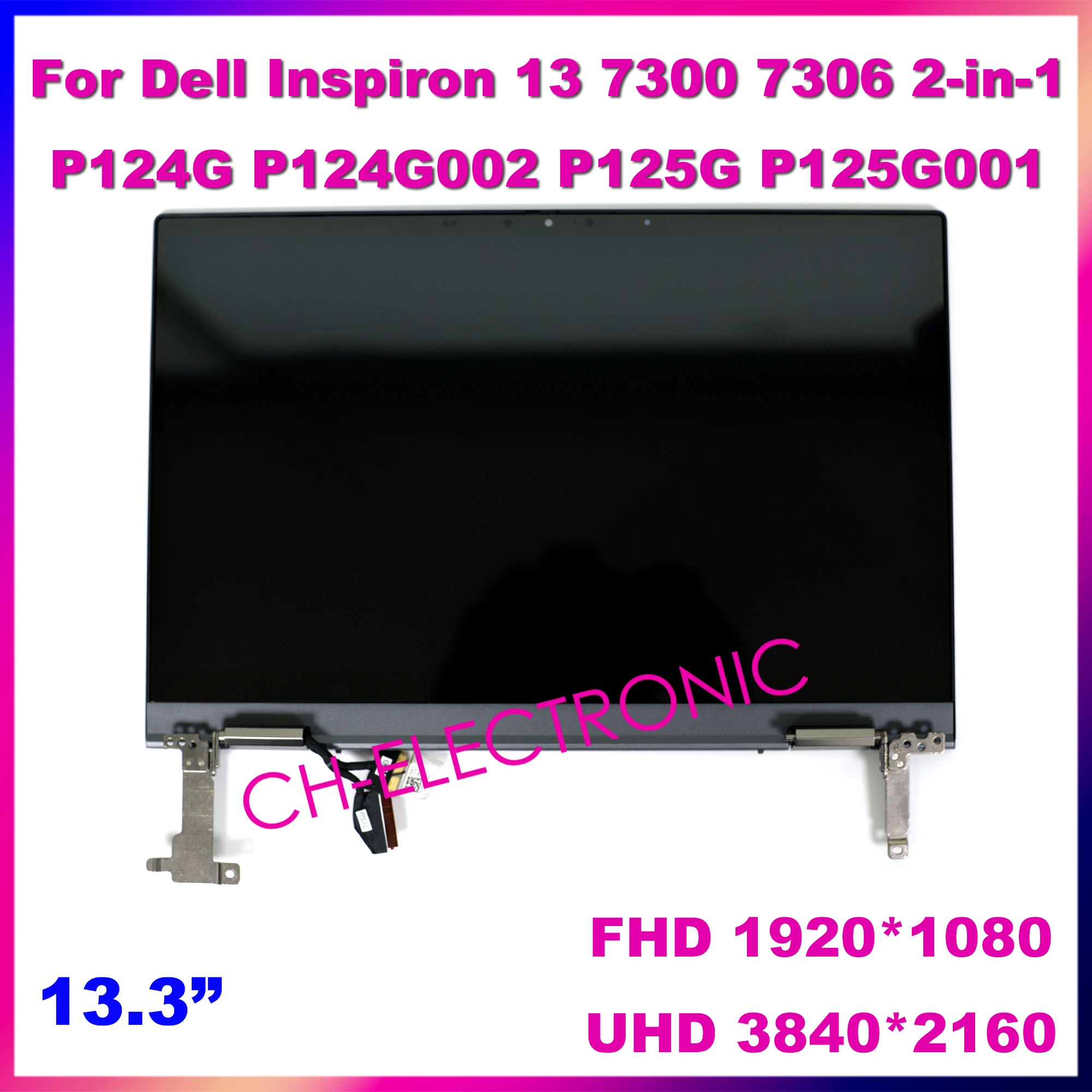 

LCD Touch Screen 13.3" For Dell Inspiron 13 7300 7306 2-in-1 P124G P124G002 P125G P125G001 Assembly Replacement FHD 4K Panel