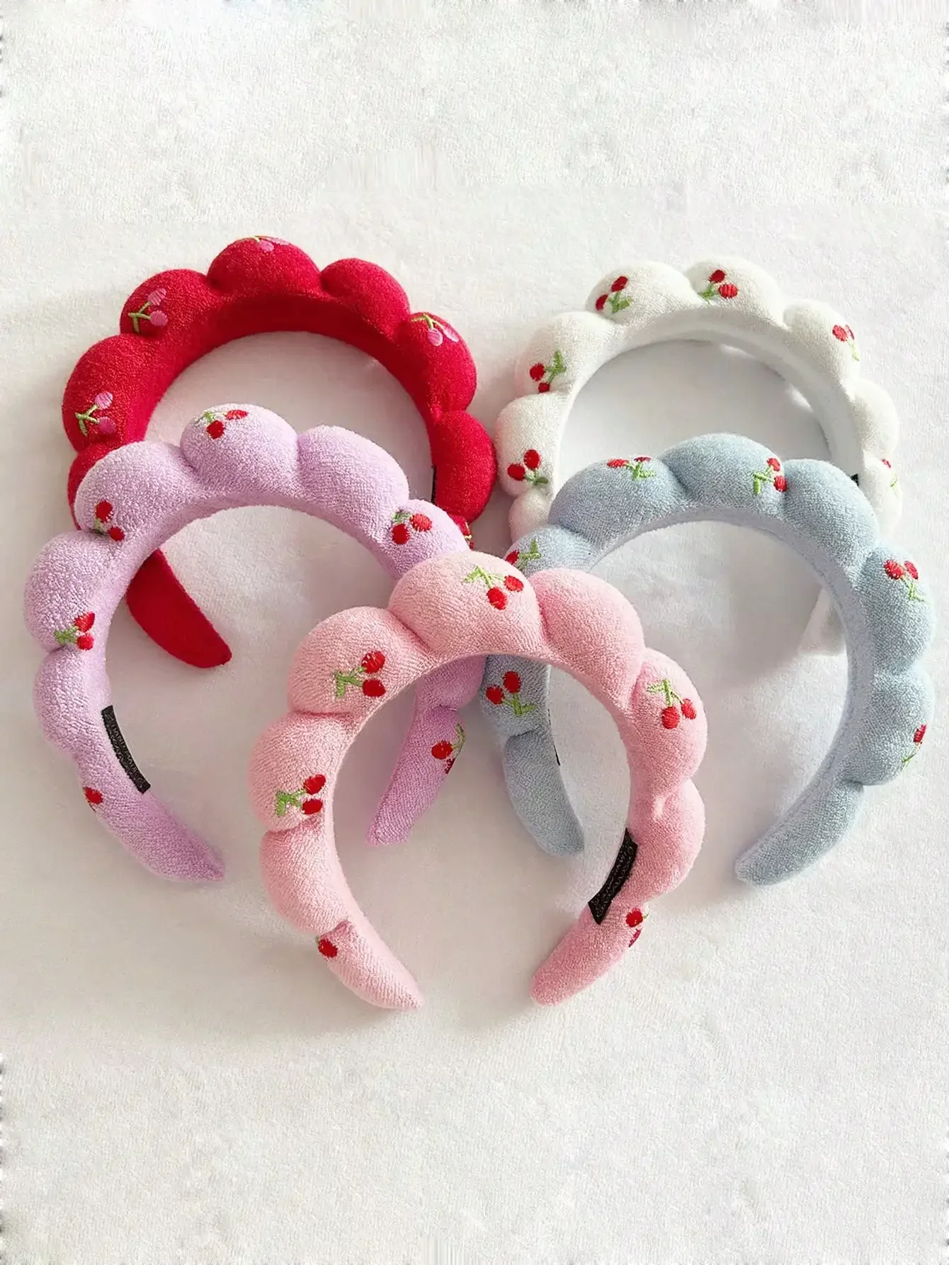 

1pc Cherry Print Headband, Face Mask Headband, Makeup Sponge Headband, Towel Headband, Cleansing Headband, Fluffy Headband For S