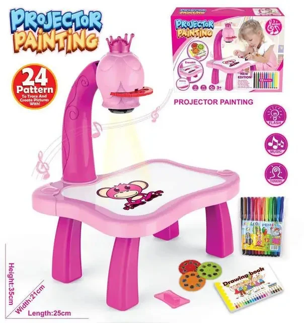 Projekcja dla dzieci tablica do rysowania wczesna edukacja dla dzieci artystyczne zabawki do rysowania pielęgnuj dzieci nauczanie Puzzle malowanie zabawek prezent