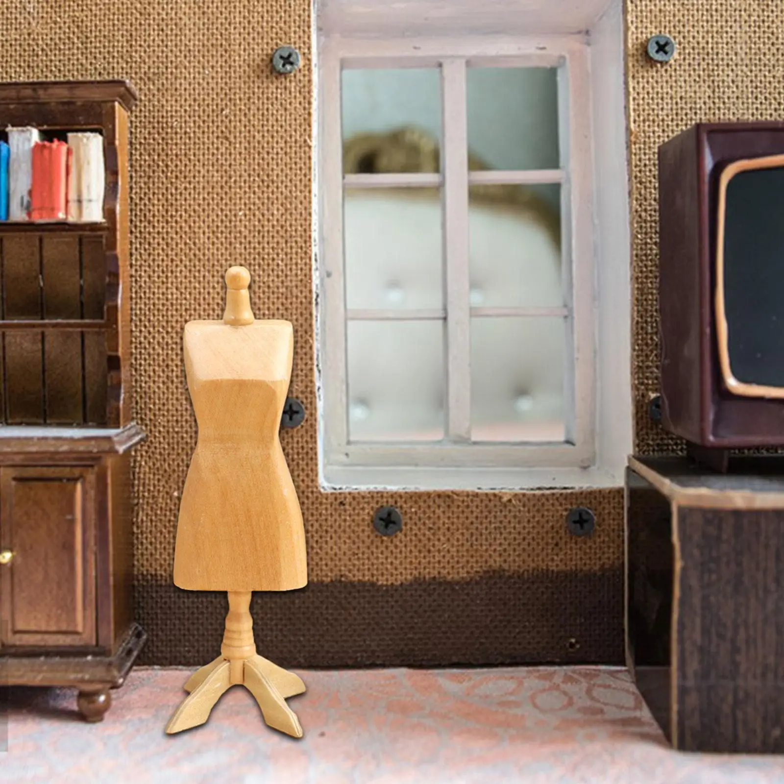 Casa de muñecas a escala 1:12, modelo en miniatura, colgador de collar, maniquí, soporte de joyería independiente, organizador de joyería para decoración Diorama