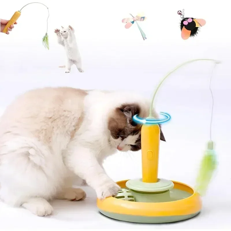 Interactive Cat Toy for Indoor Cats, Ultra Fun Smart Interactive Kitten Toy, Automatic Pet Feather Exercise Toys 360° Rotating