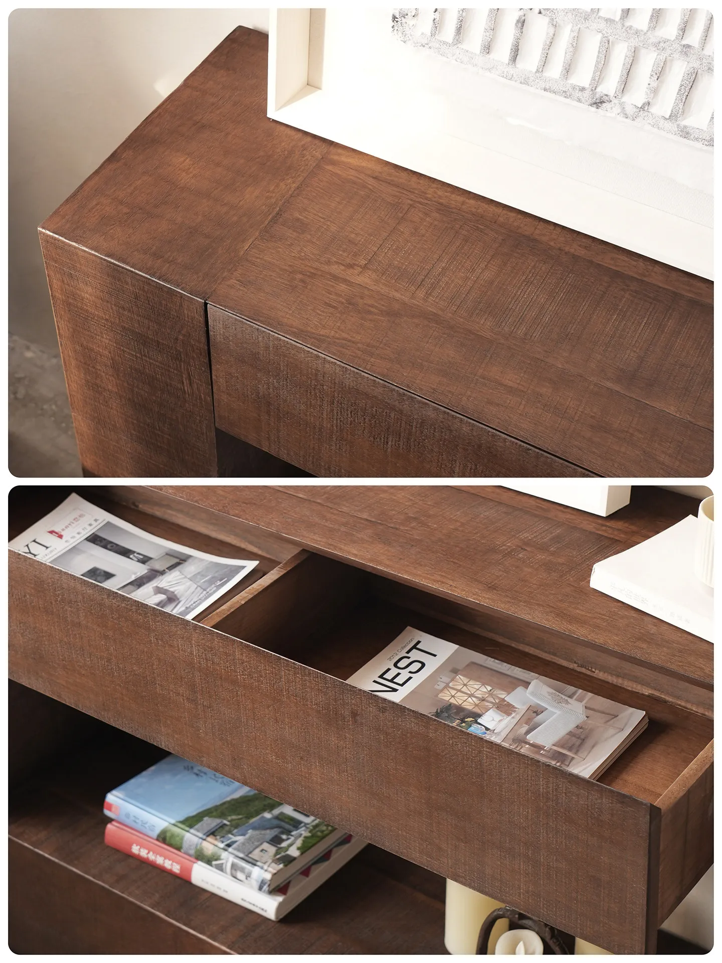 For Solid wood fireplace narrow side cabinet restaurant B & B against the wall strip case medieval entrance cabinet