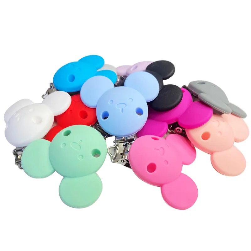 5/10Pcs Silicone Clips Round Heart Shaped Dummy Holder Baby Pacifier Clips For Jewelry Making DIY Pacifier Chain Accessories