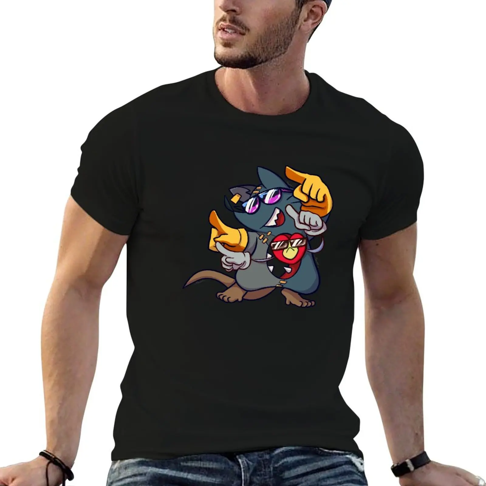 Camiseta Masculina Mad Rat & Heart Vibe - Camiseta de Luxo com Estampa Personalizada de Alta Qualidade