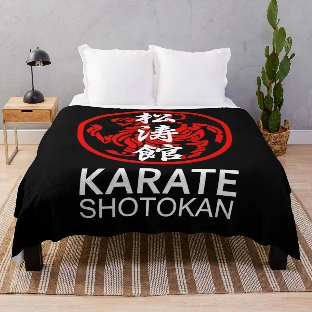 

Shotokan Karate Symbol and Kanji White Text Throw Blanket Furrys Sleeping Bag Flannel Fabric christmas gifts Blankets