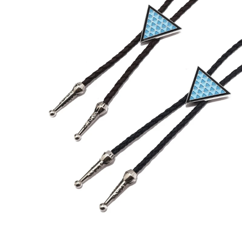 

KIKI Bolo Tie Triangular Pendant Cool Necklace Collar Jewelry Necklace Cool Chokers with Blingbling Triangular Lariat