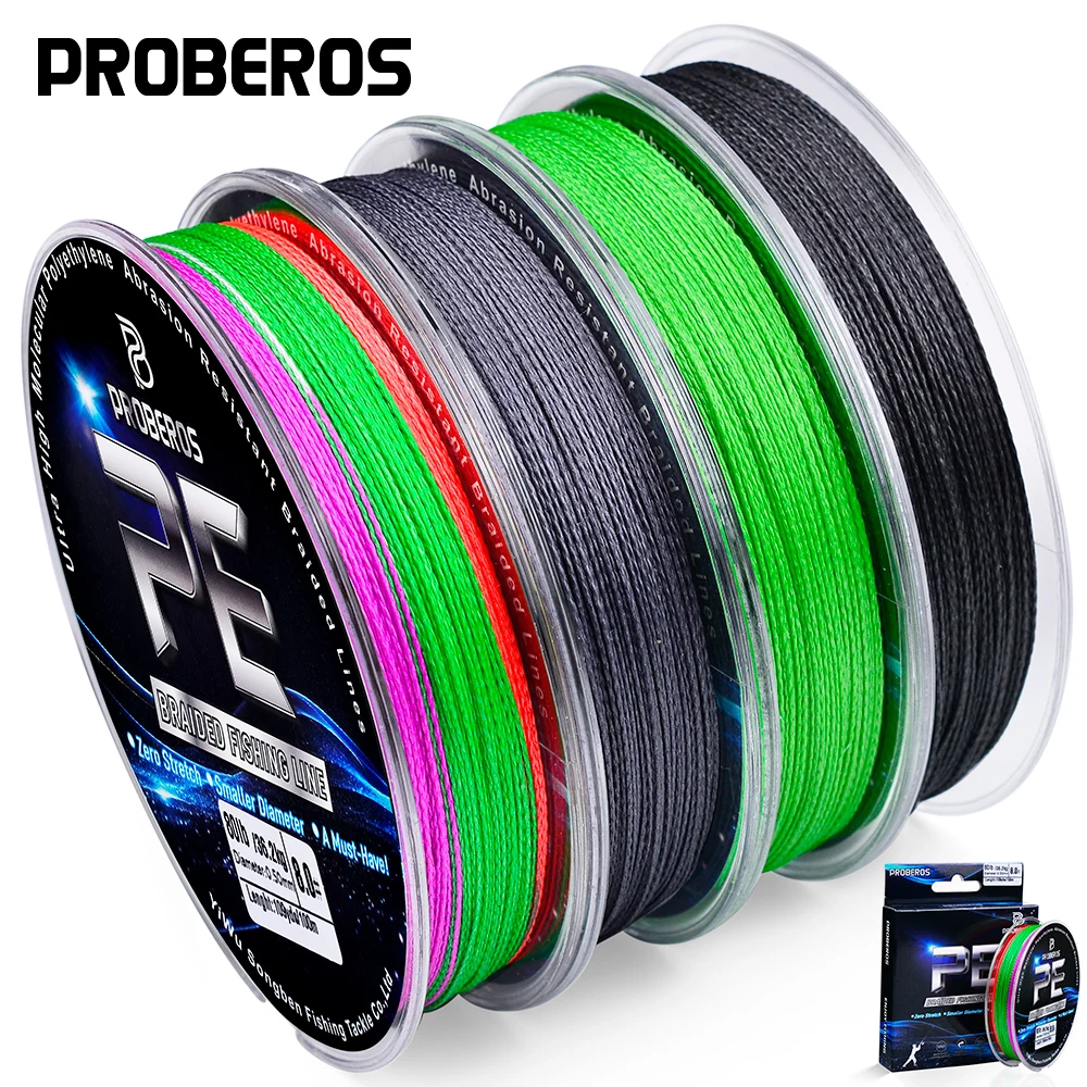 PROBEROS 100M New Fishing Line Green/Gray/Blue/Yellow PE Braided Fishing Wire Versatile Durable Line Wholesale