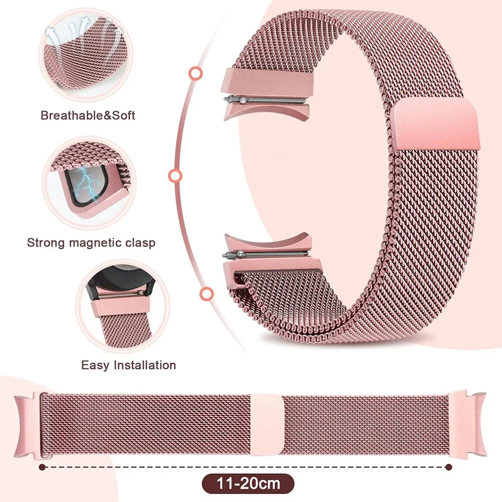 Oficjalny pasek do zegarka Samsung Galaxy 7/6/5/4 40mm 44mm Metalowa bransoletka magnetyczna do zegarka 6-4 Classic 47mm 43mm 42mm 46mm Pasek