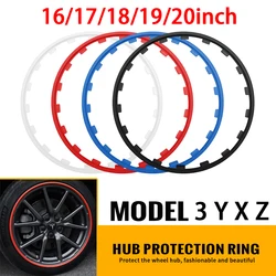 1 Stuks Rubber Auto Wielnaaf Velg Edge Protector Ring Strip Band Decoratie Accessoires Voor Tesla Model 3 Y 2017 2018 2019 2022 2023