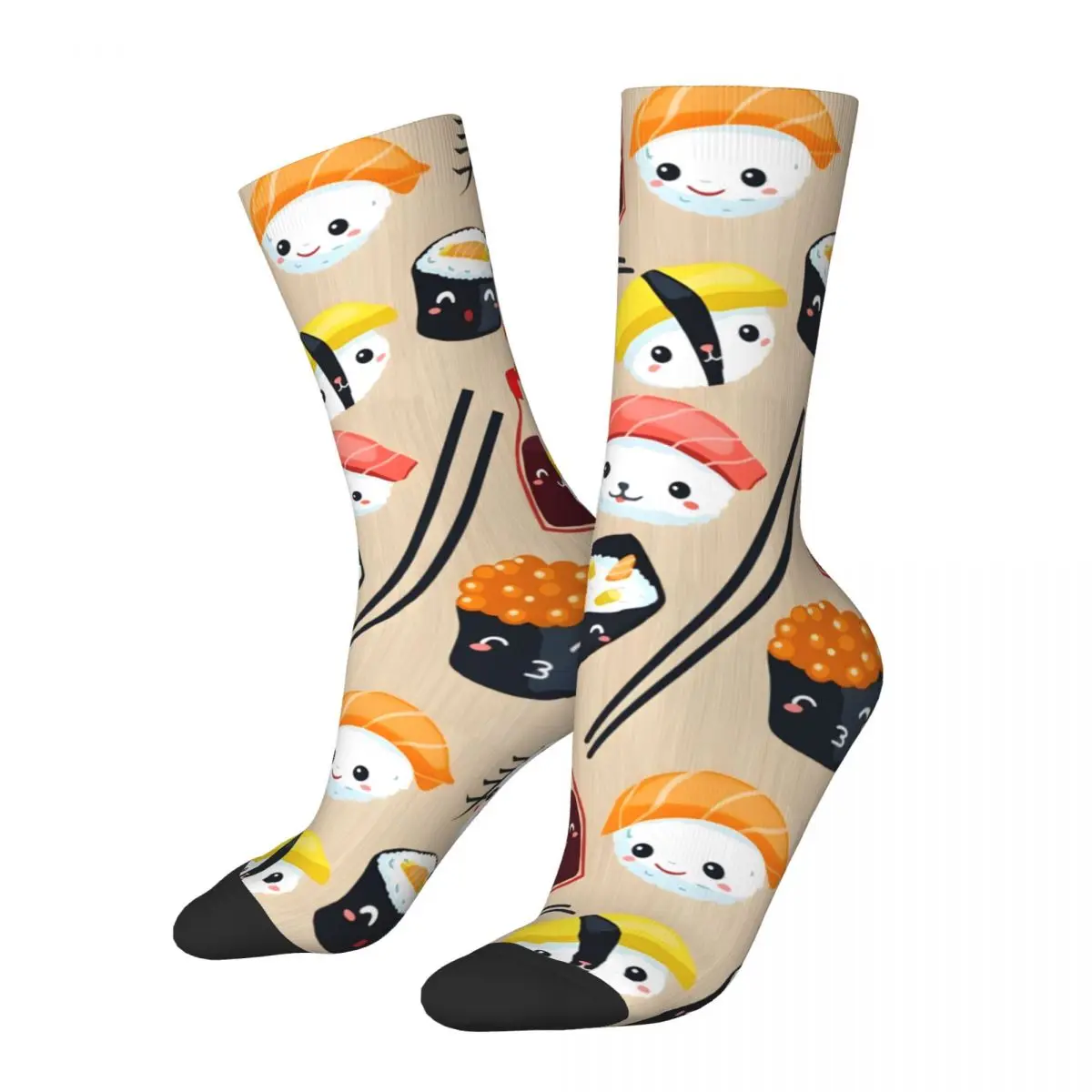 Vintage Kawaii Sushi Men's compression Socks Unisex Harajuku Pattern Printed Novelty Crew Sock