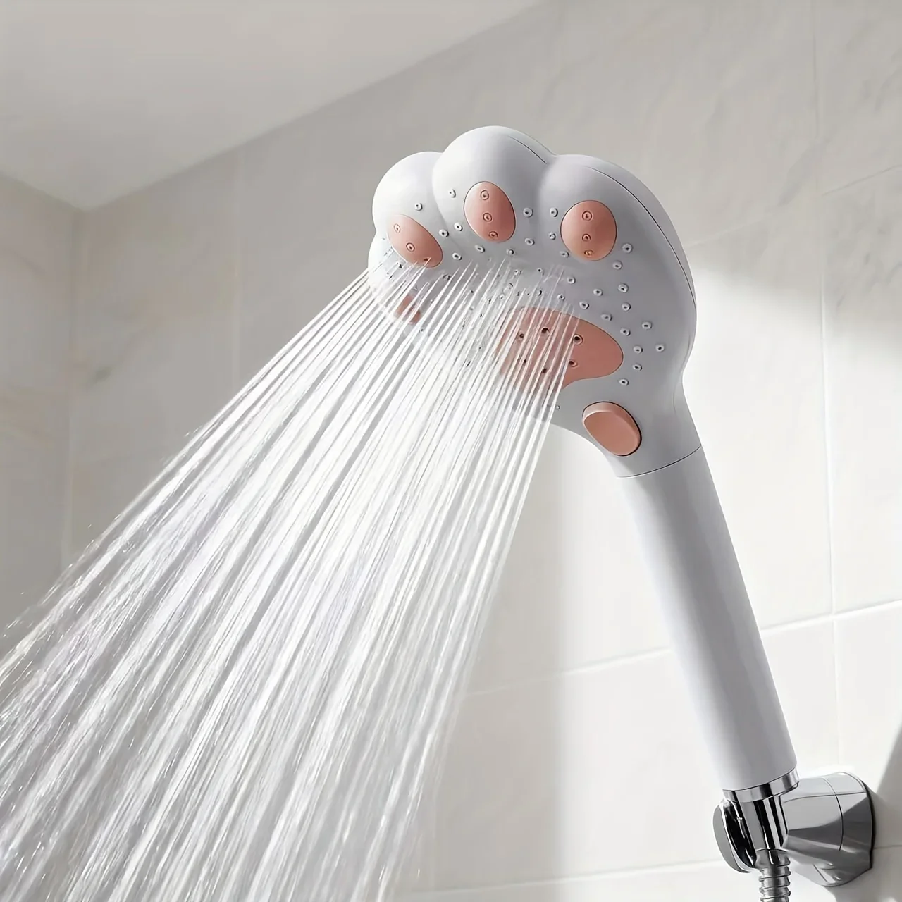 Cute Cat Paw High Pressure Filter Shower Head 3-Mode Adjustable Spray Rain Water Saving Faucet Showerheads for Bathroom Accessor