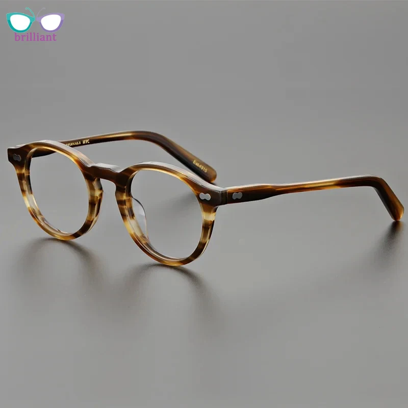 

Vintage Men Myopia Eyewear Frame Fashion High-quality Circular Acetate Designer Optical Glasses Women Prescription Eyeglasses