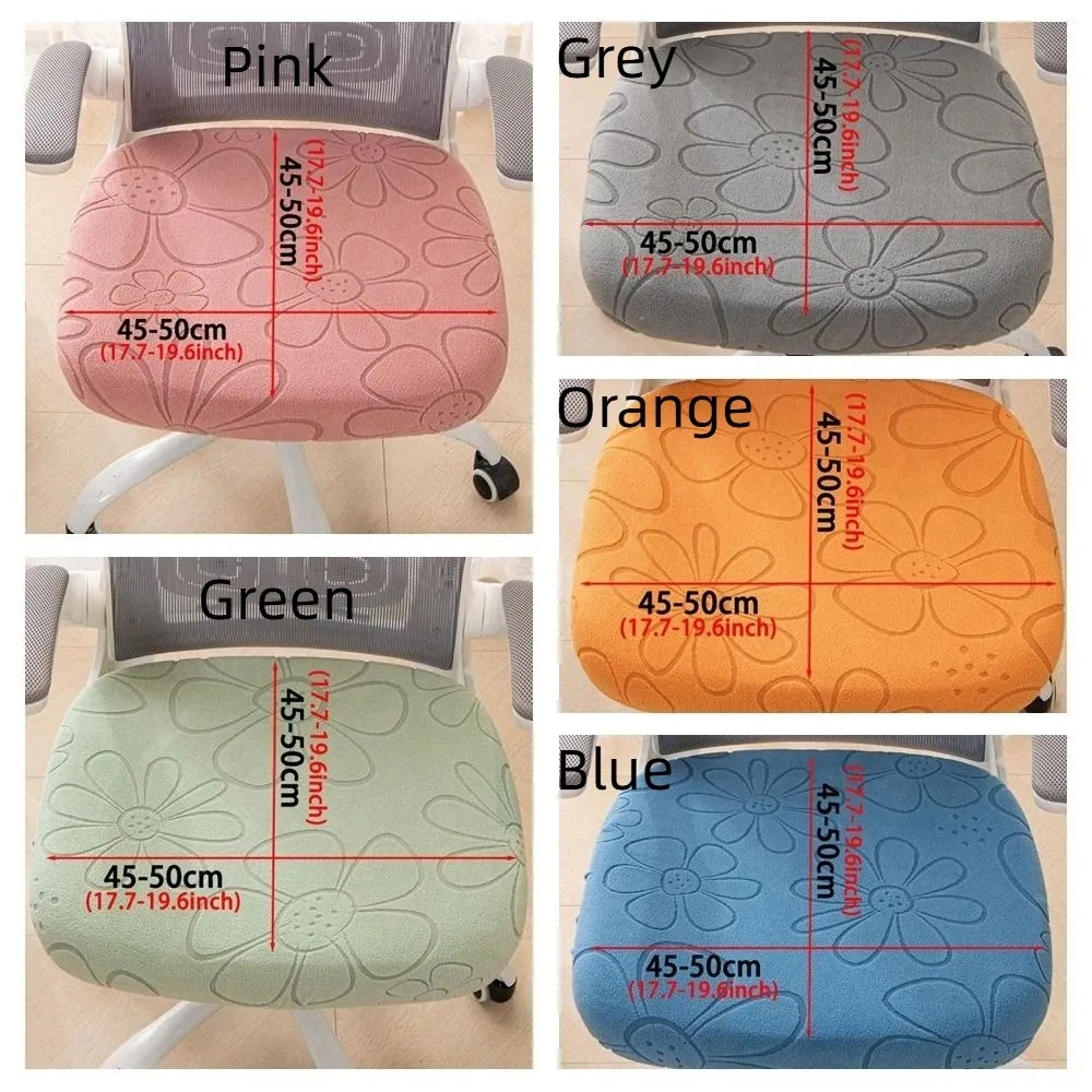 Thickened Jacquard Office Chair Cover Stretch Flower Print Computer Chair Cover Removable Elastic Dining Chair Cover Study Room 6