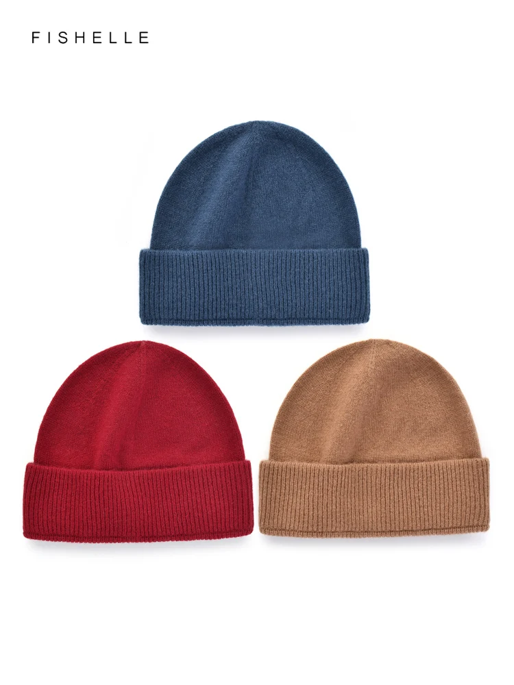 

New design soft solid pure wool hat women's winter warmth knitted wool cap for men's cold hat thin beanie adults gifts