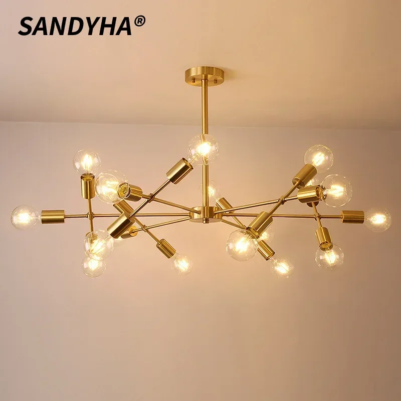 

SANDYHA Modern Nordic Pendant Light Minimalist Chandelier Living Room Bedroom Hotel Restaurant Bar Hall Lighting Decor Dimmable