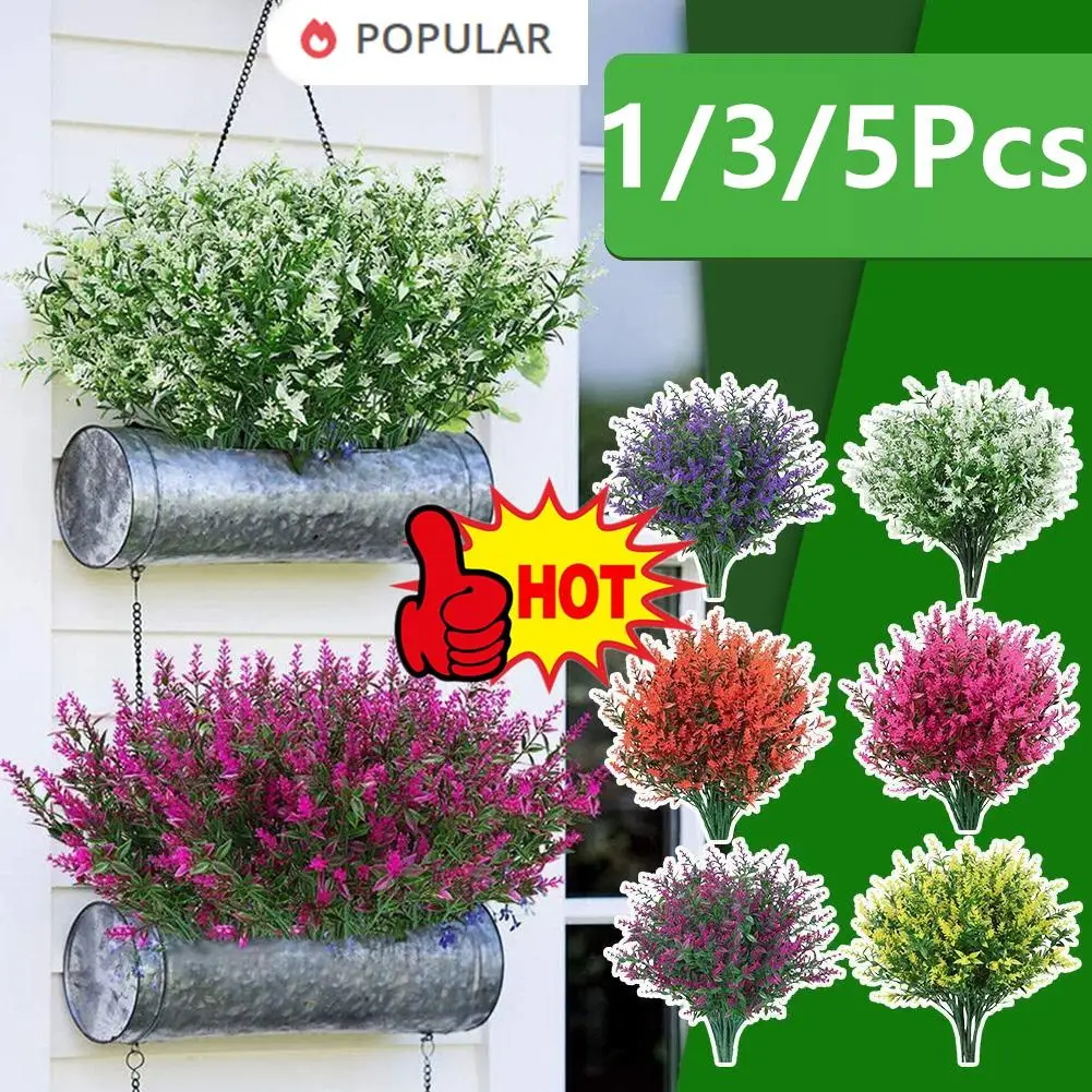 Artificial Flower Plastic Lavender Fake Plant Wedding Home Garden Decoration Bridal Bouquet Table Setting Household Supplies