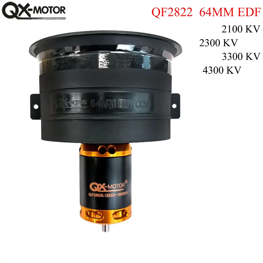 

QX-MOTOR QF2611PRO 64mm EDF Ducted Fan System - 4500KV 3-4S 5-Blade CW/CCW with 40A/60A ESC for RC Airplane Drone