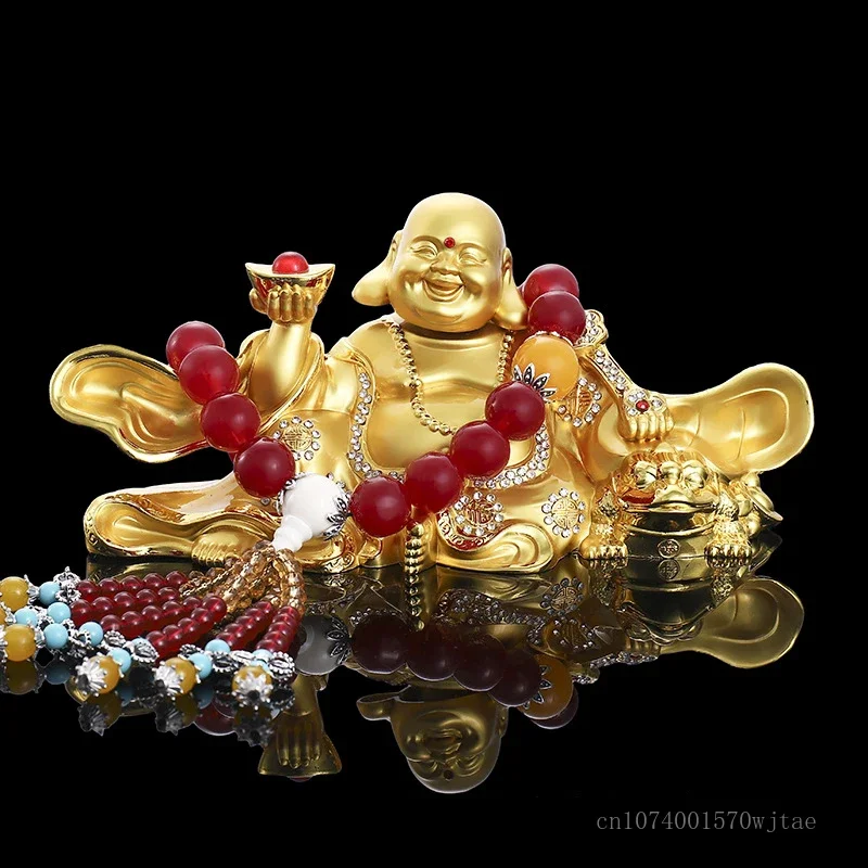 

Alloy Yuanbao Maitreya Buddha Sculpture, Creative Decoration, Home Decor, Living Room, Bedroom, Office, Desktop, 1Pc