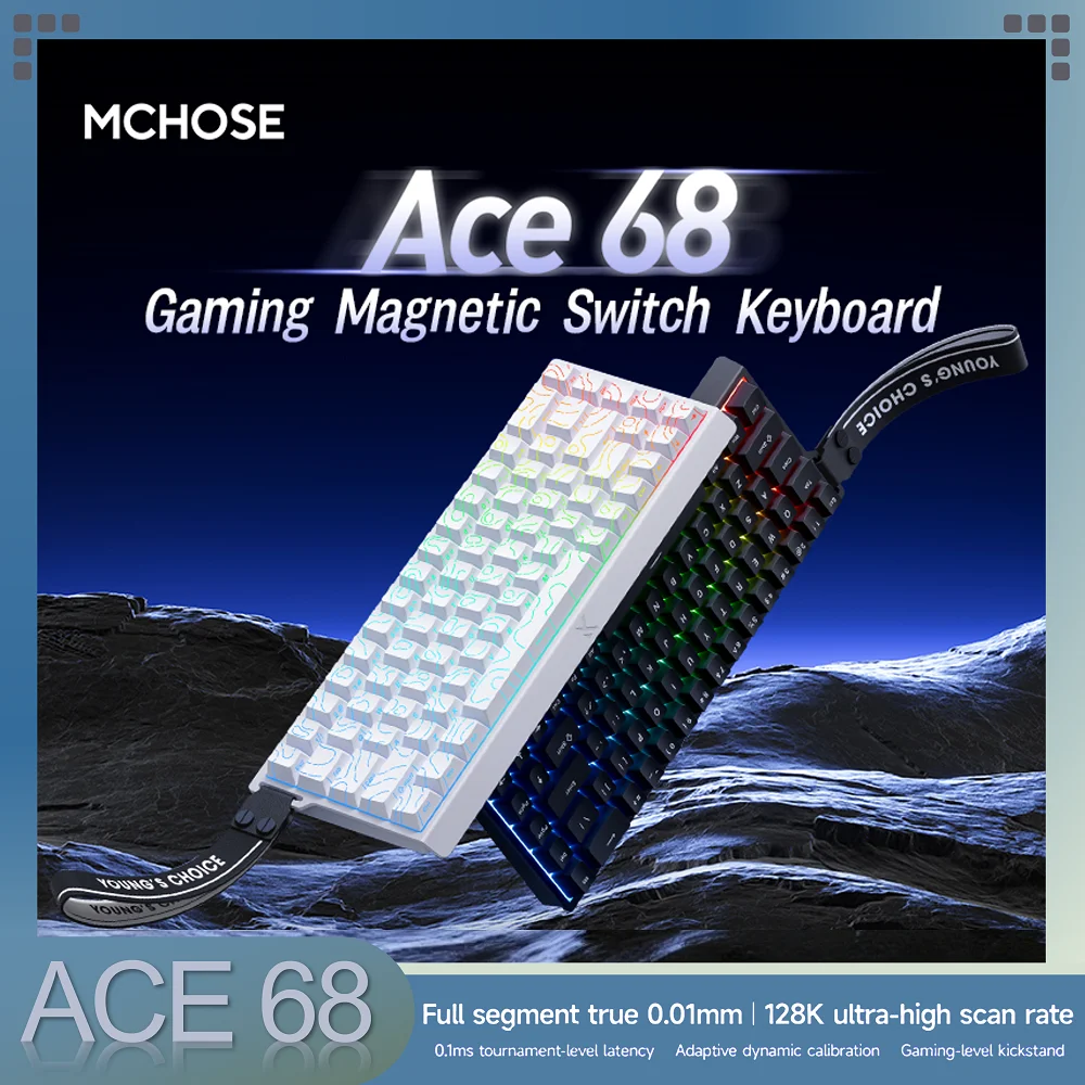 

MCHOSE Ace68 Wired Mechanical Gaming Keyboard-68-Key Ultra-Compact layout RGB Backlit Ultra-Low Latency Type-C Wired
