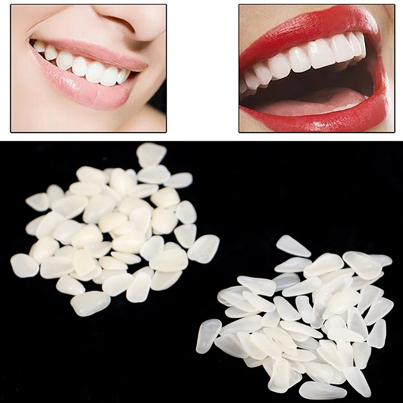 60X Dental Ultra-Thin Whitening Veneers Resin Porcelain Materials Temporary Teeth Upper Anterior Whitening Dental Film(No Glue).