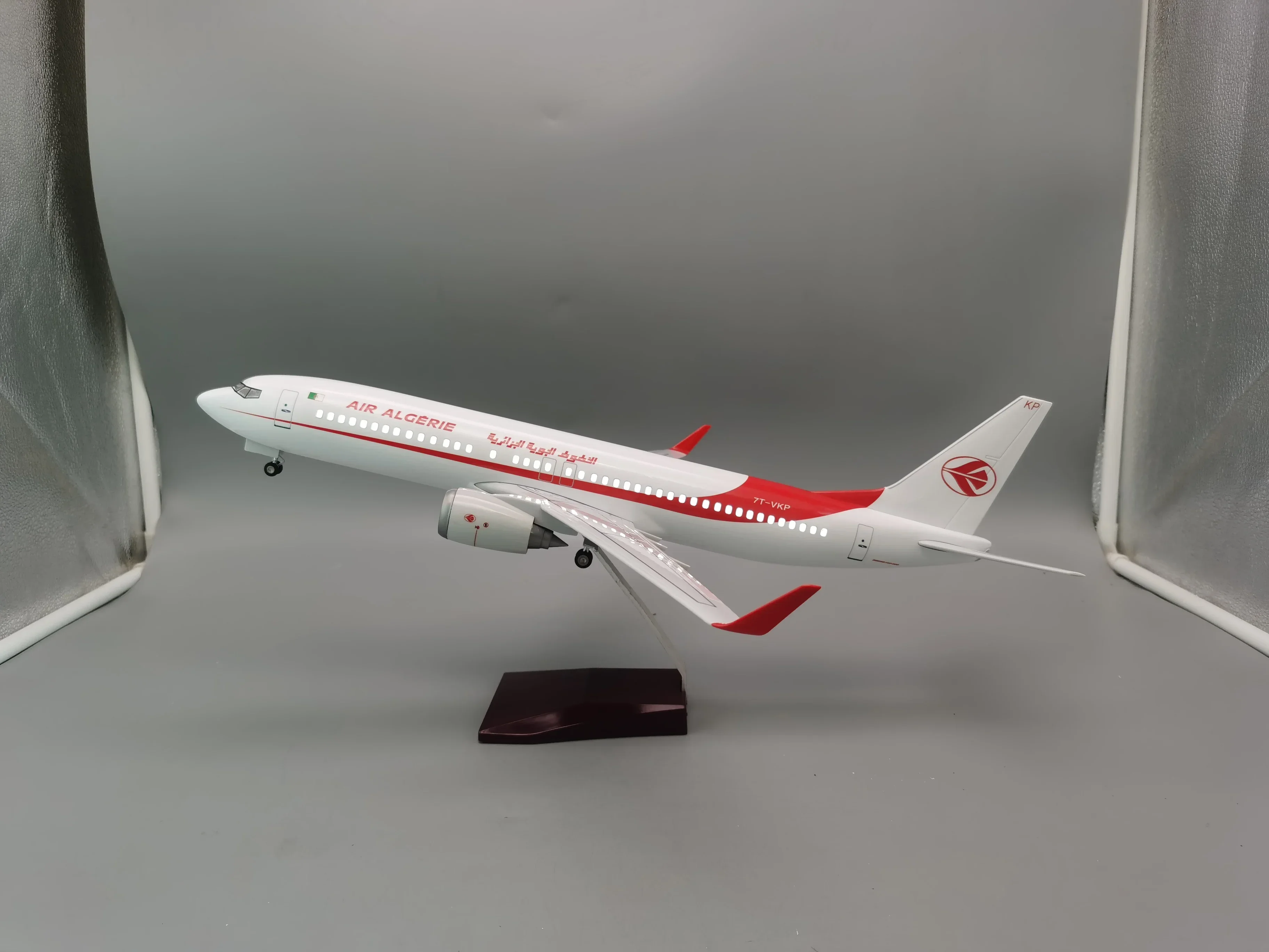 47CM1/85 Scale Boeing B737-800 Model Air Algerie Base Alloy Metal Airplane Airliner Display Stand Adult Boys Children Collection