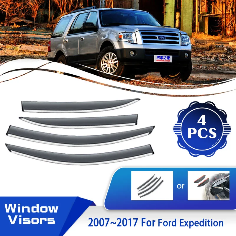 

For Ford Expedition U324 MK3 2007~2017 Car Window Sun Visor Deflector Shelter Awning Weathershields Rain Guard Auto Accessories