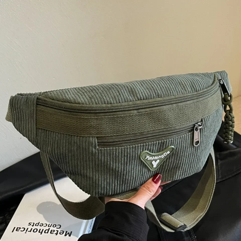 

Large Capacity Storage Waist Bag Corduroy Fanny Pack For Women Big Blet Bag Multi-Functional Chest Bags Banana Waist Packs